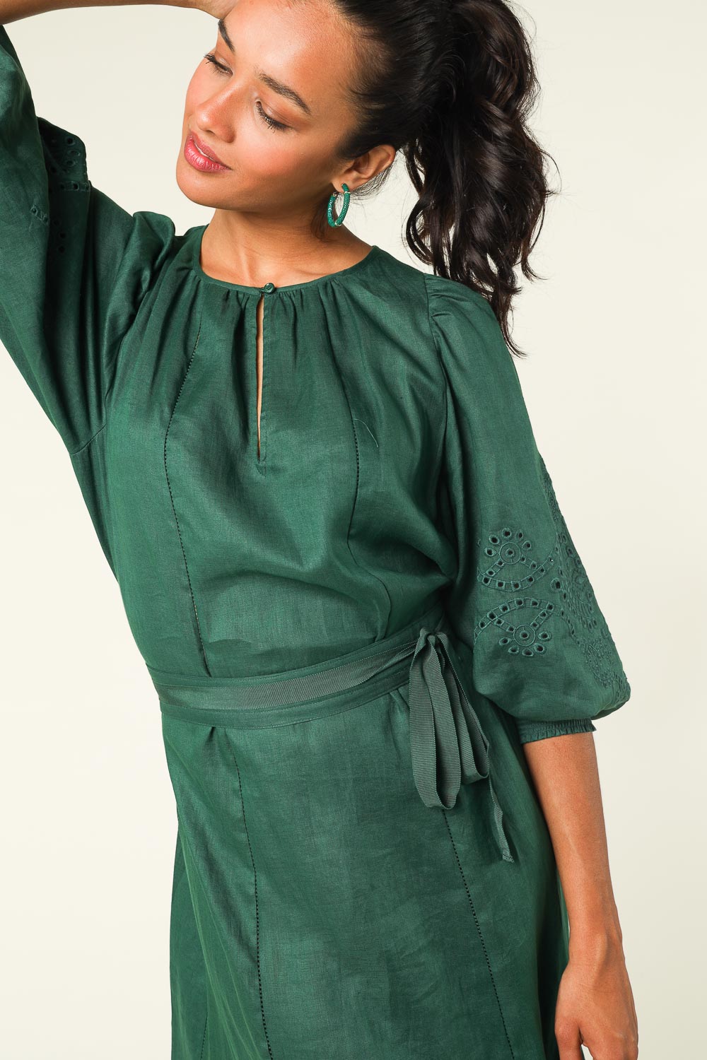 Linen maxi dress Arabelle | green... | Vanessa Bruno | Little Soho