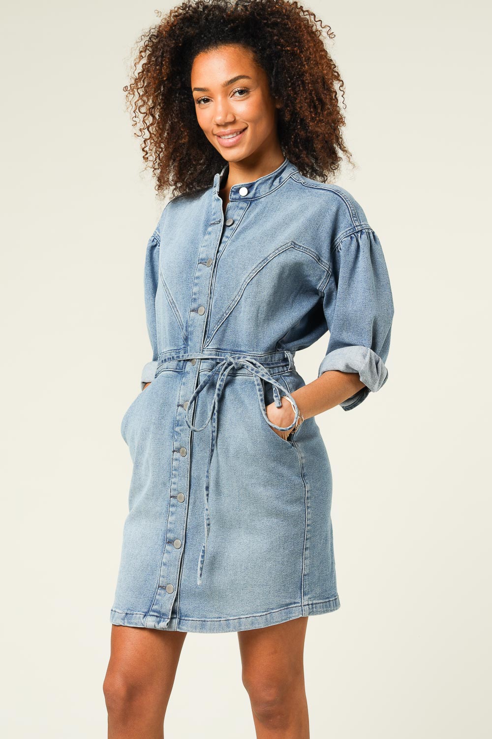 Lorana denim jurk - Blauw