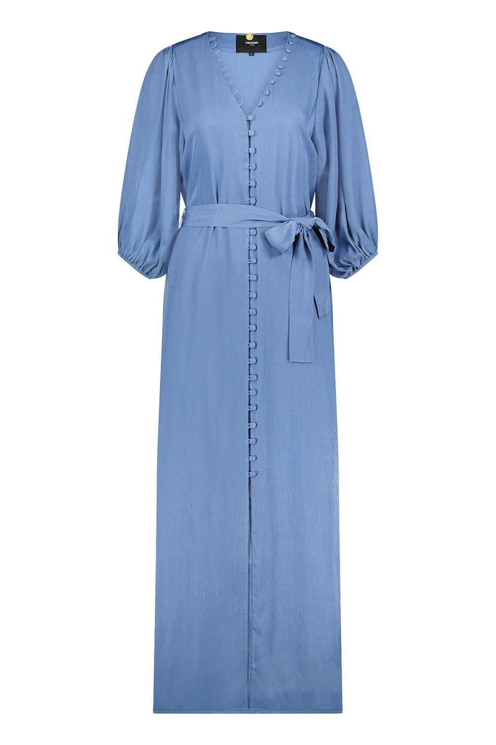 freebird maxi dress Maxi dress with tie belt Leora | blue... | Freebird