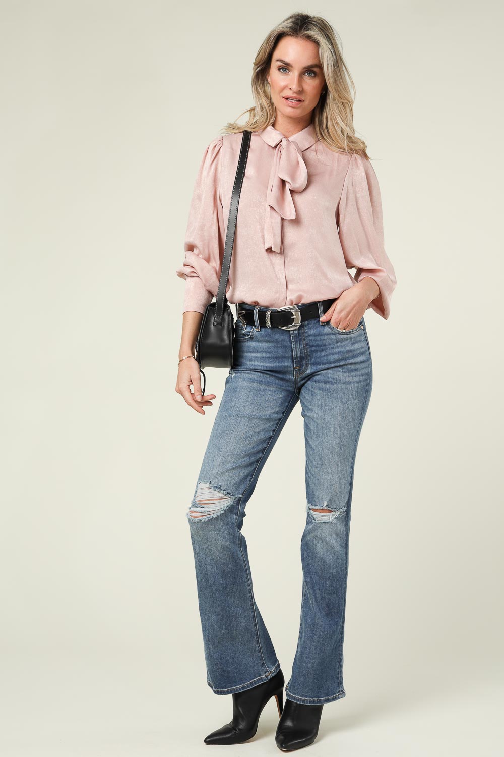 Streepjesblouse lurex