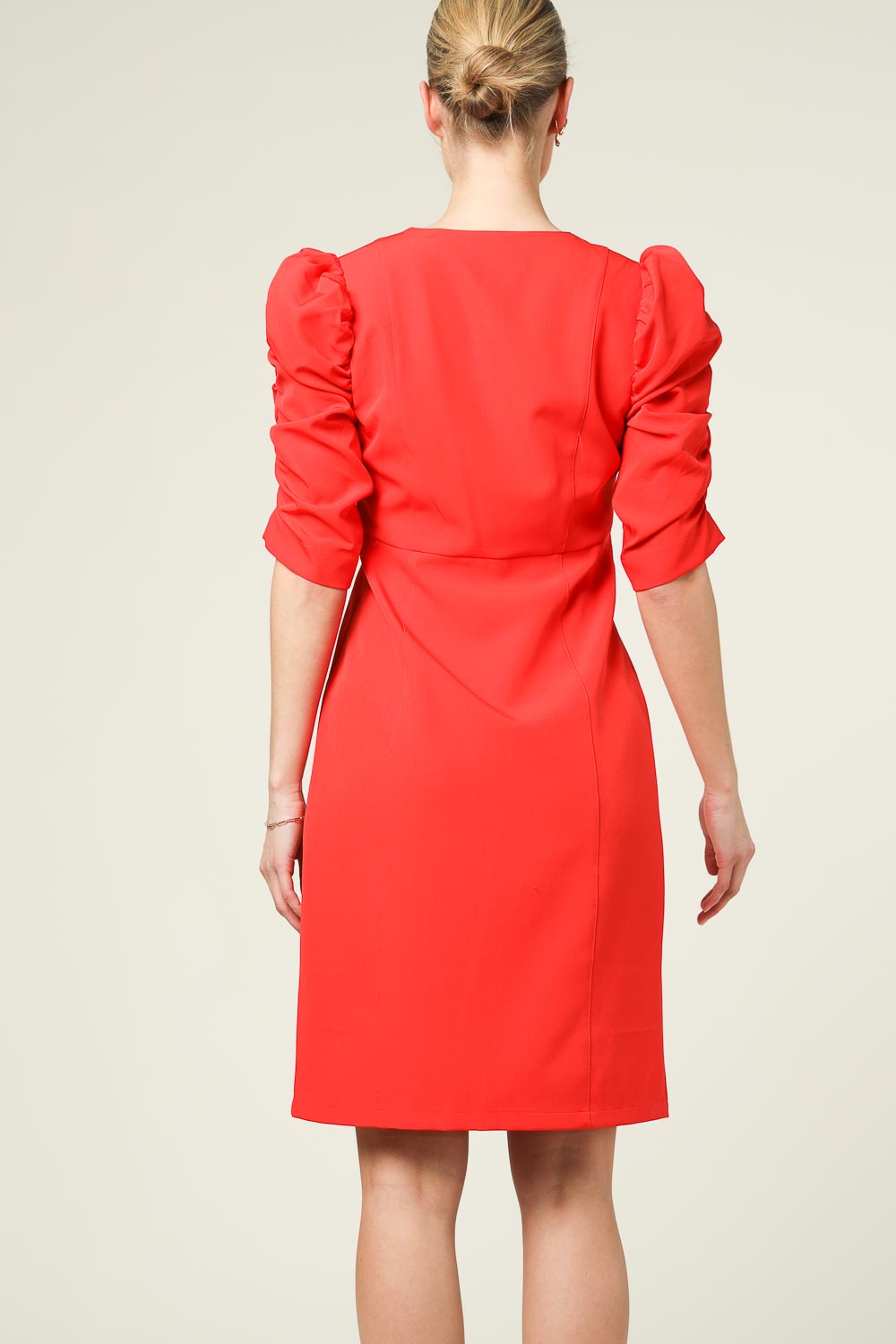 Rolanko Lange jurk met pofmouwen voor meisjes, hoge taille met riem, A