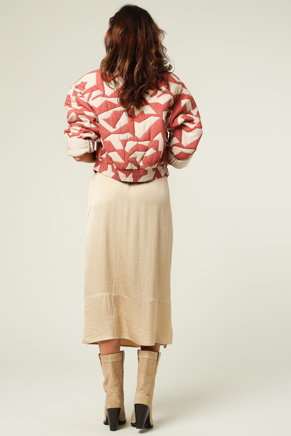 Pacino Patchwork Cropped Bomber Jacket