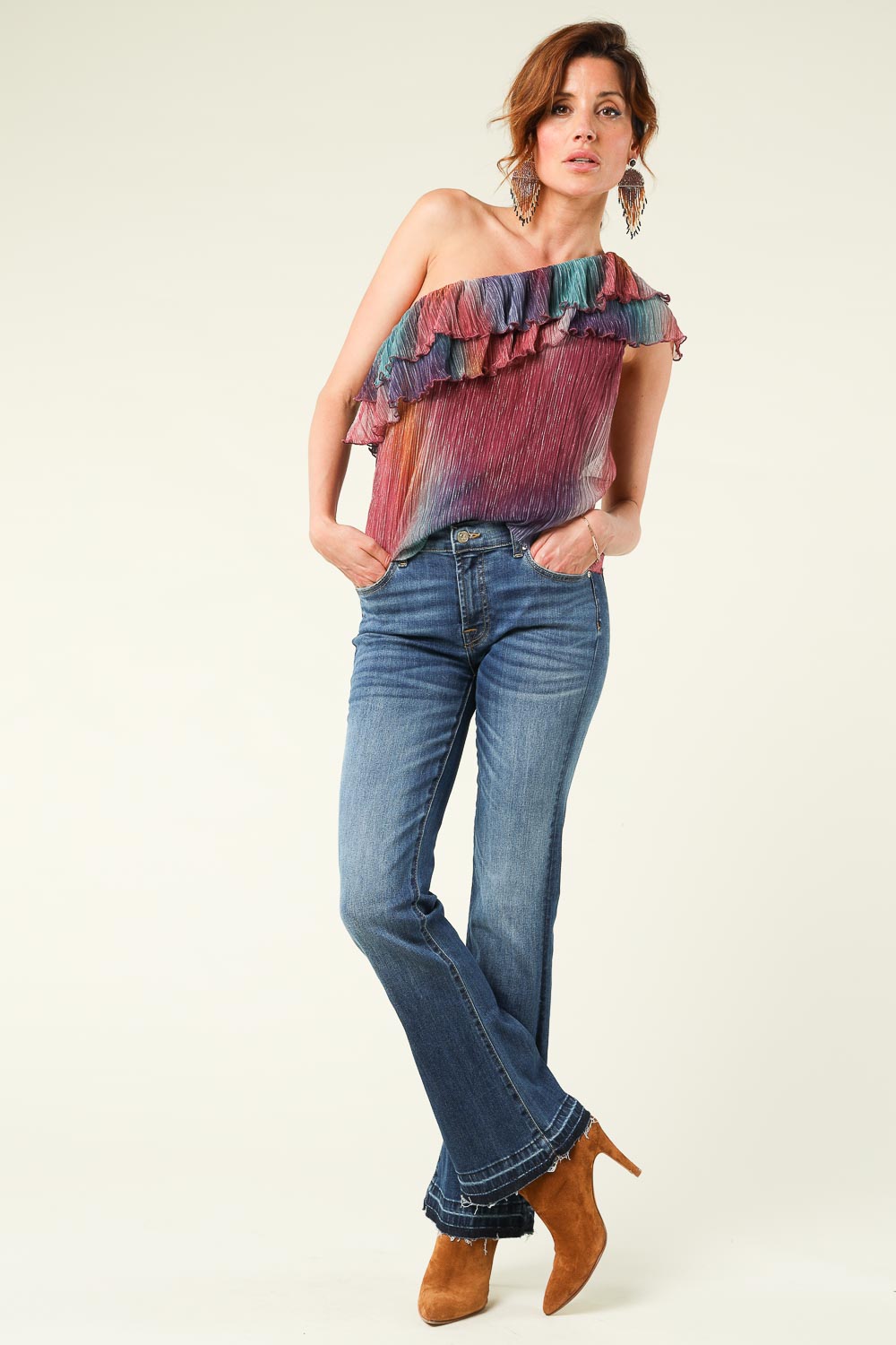 Look One-shoulder top disco
