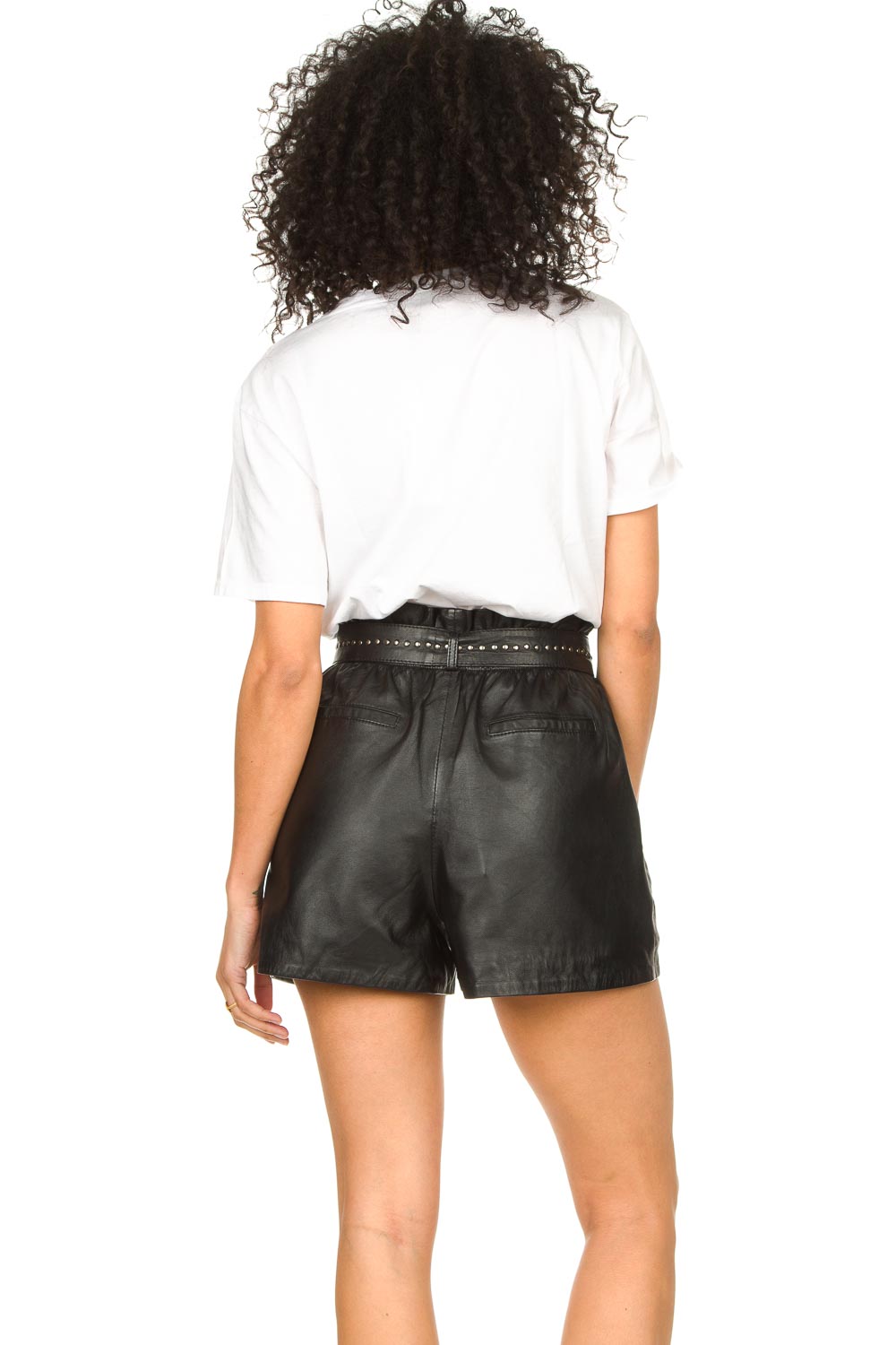Leren short Sachi | zwart | Ibana | Little Soho