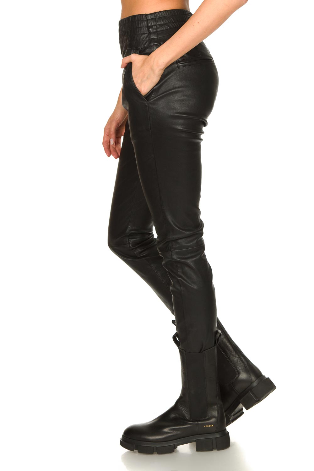 Stretch leather pants Colette | black 