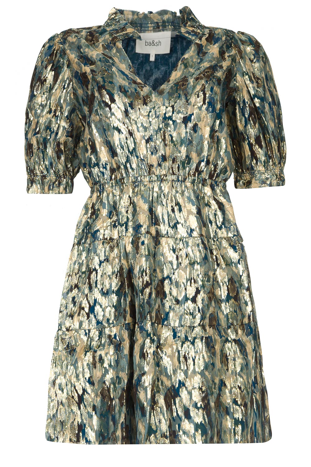 silk lurex dress Lurex Silk Dress with Bold Details