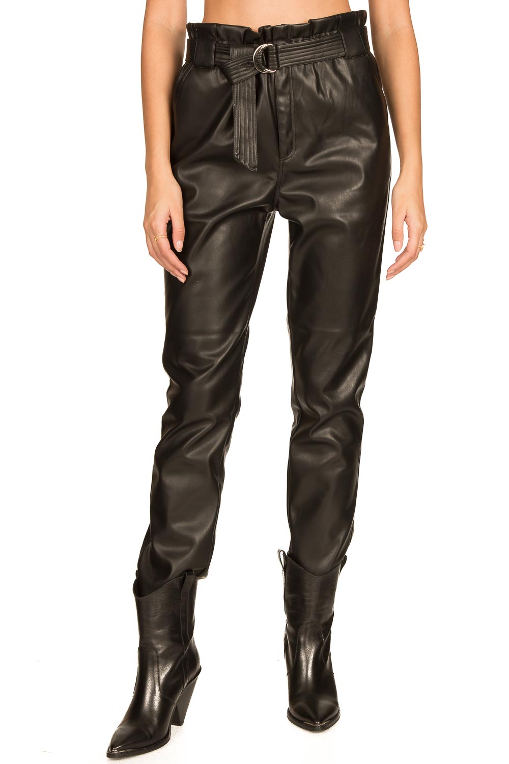 Faux leren broek Pamalla | zwart | Aaiko | Little Soho