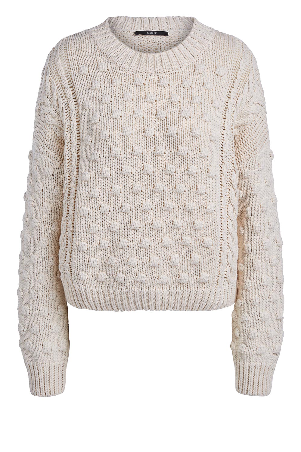 Trui met opengewerkte details Naomi | naturel | Set Trui Kenza | dierenprint | Set | Little Soho