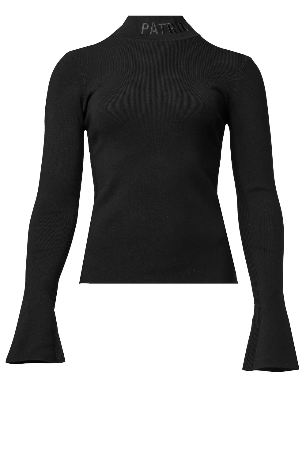 PATRIZIA PEPE Zwarte Geborduurde Turtleneck Sweater Black Dames