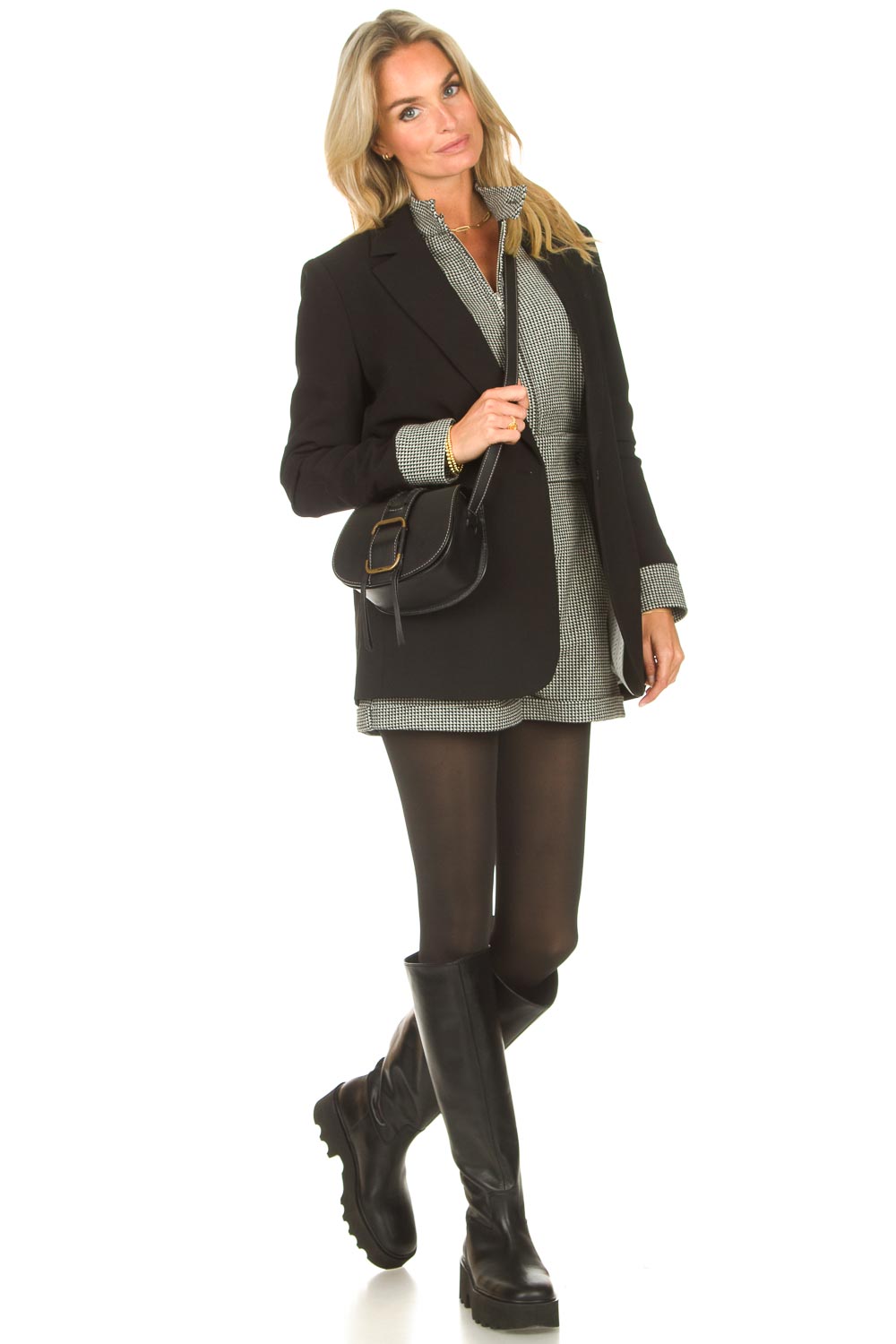 Hoge leren laarzen Fara Zip | zwart | Nubikk | Little Soho