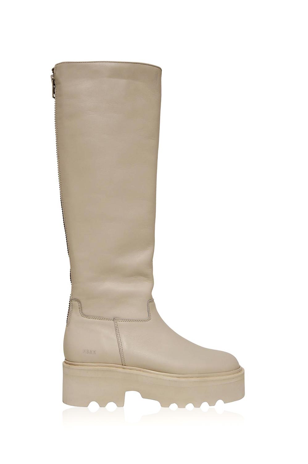Hoge leren laarzen Fara Zip | naturel | Nubikk | Little Soho
