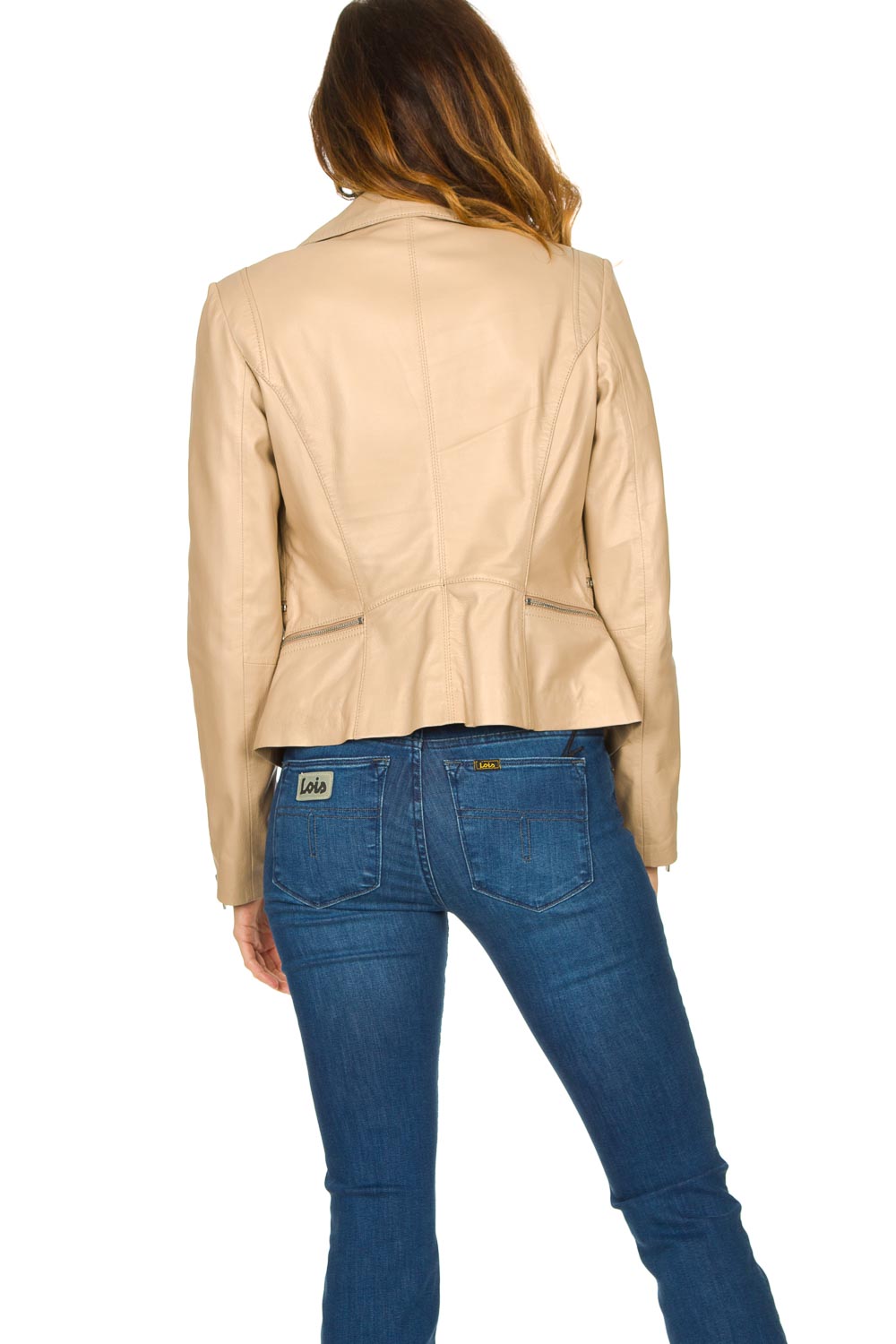 Leren Damesjas Ecru - Perfecto 24 - Leather Leren Damesjas Ecru - Perfecto 24 - Leather