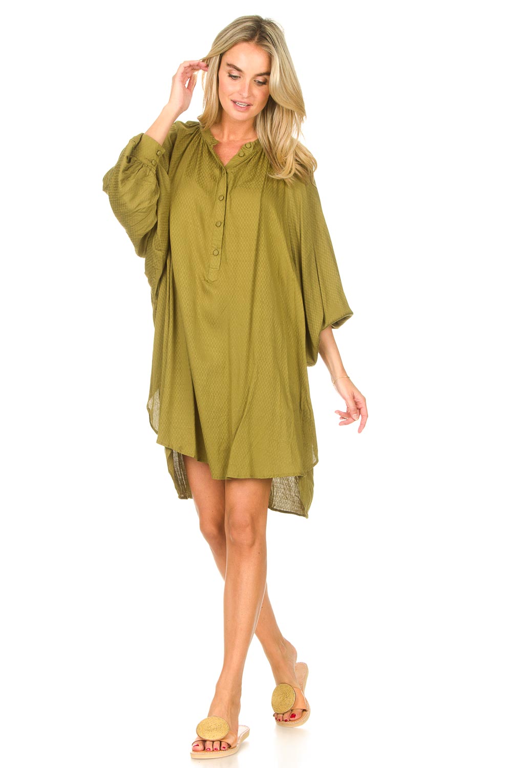 Leren platform slipper Remi goud Laidback London Little Soho