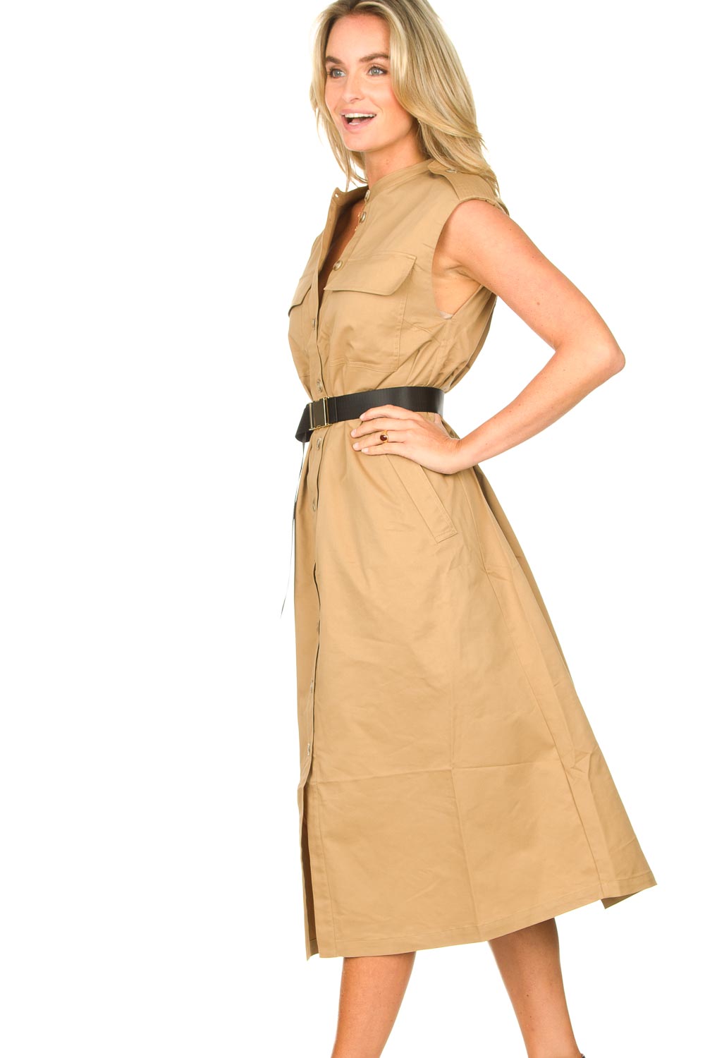 safari midi dress Safari Midi Dress with Pockets