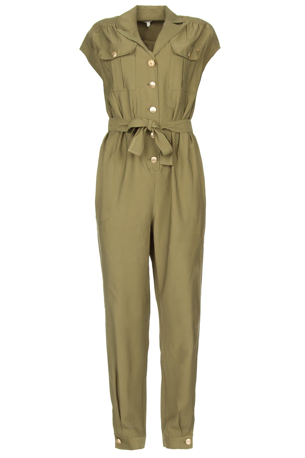 Kocca Jumpsuit met strikceintuur Bikilu groen