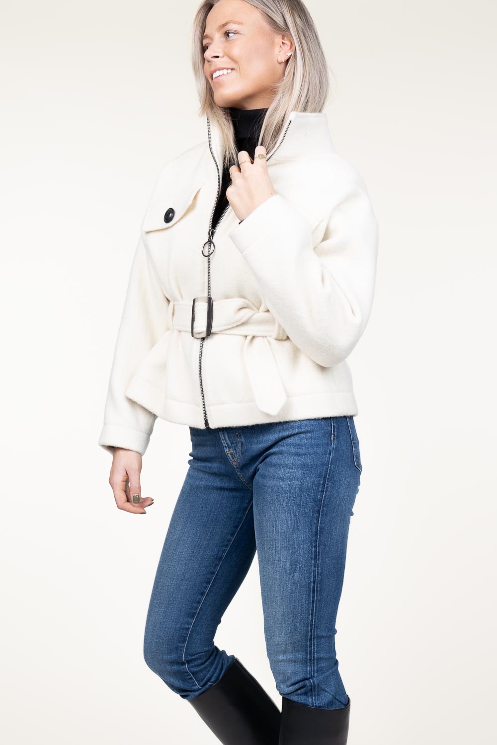 Lined wool jacket Herica | natural | ba&sh | Little Soho