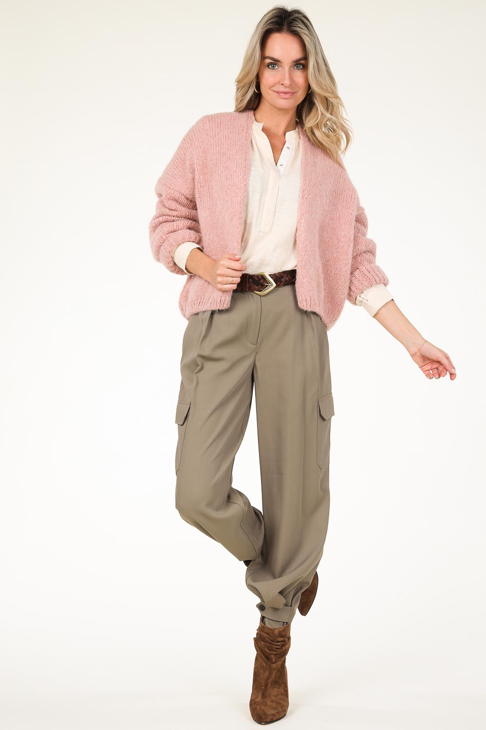 Soft knitted cardigan Becky | pink | Knit-ted | Little Soho