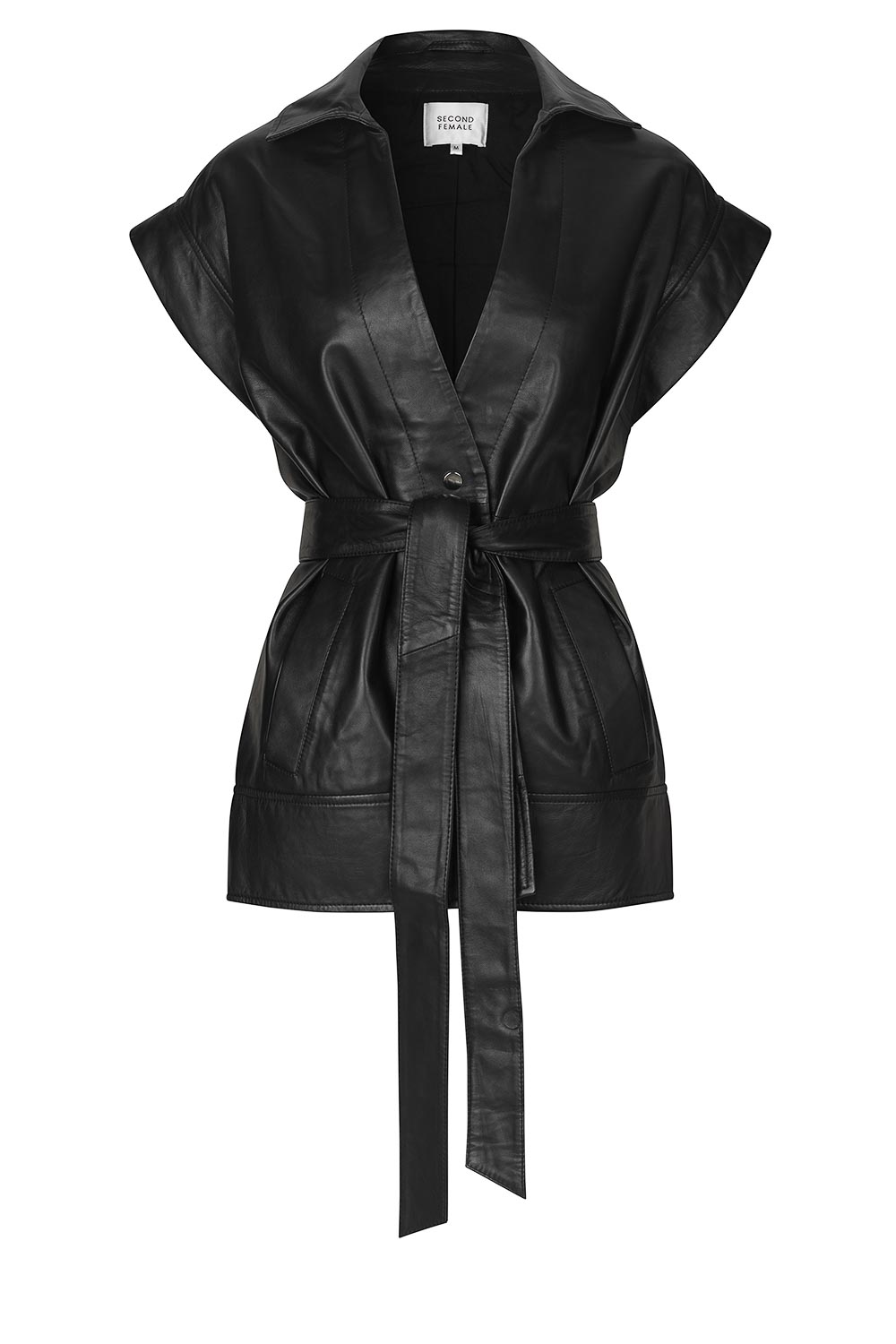 Lamb leather waistcoat Indie | black... | Second Female | Little Soho