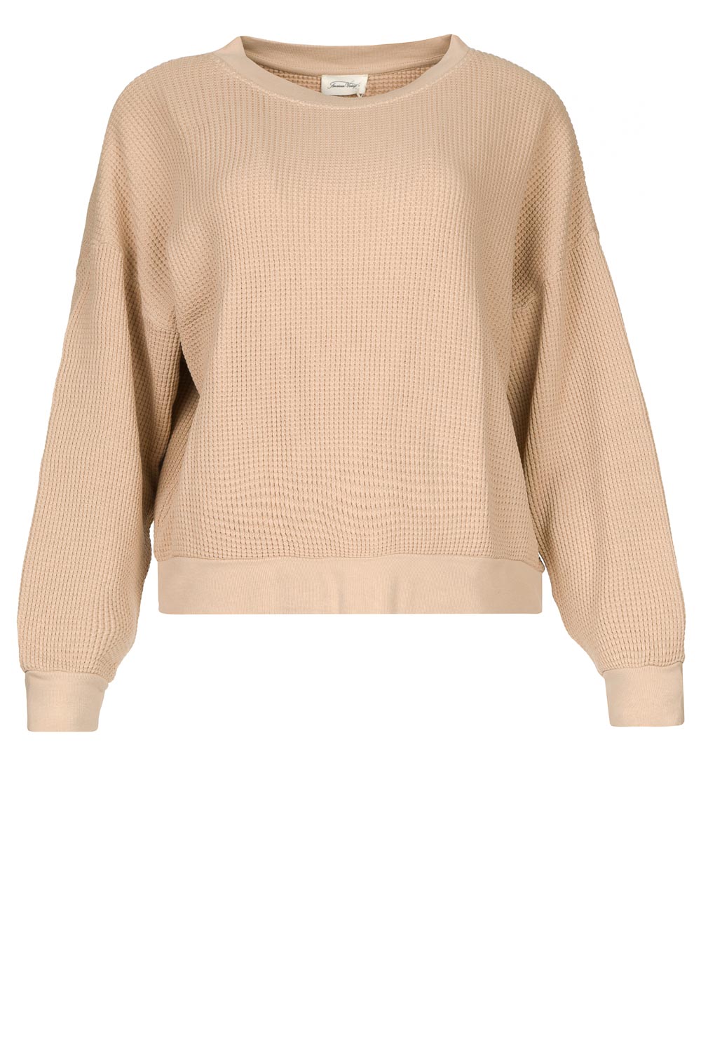 De Matrix Actie Cotton sweater with waffle fabric Bowilove | nude... | American Vintage |  Little Soho