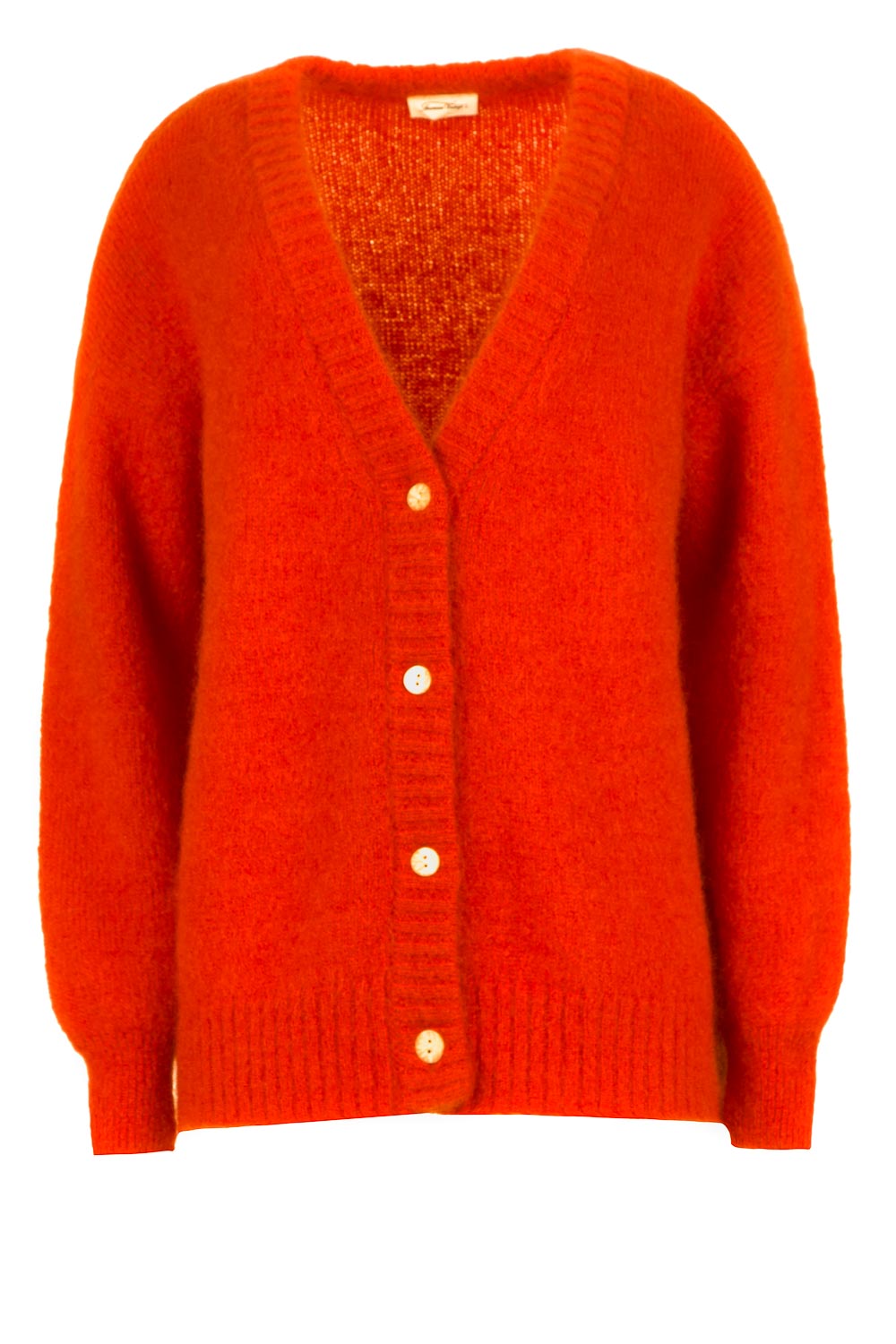 Knitted cardigan with puff sleeves Pinobery | orange | American