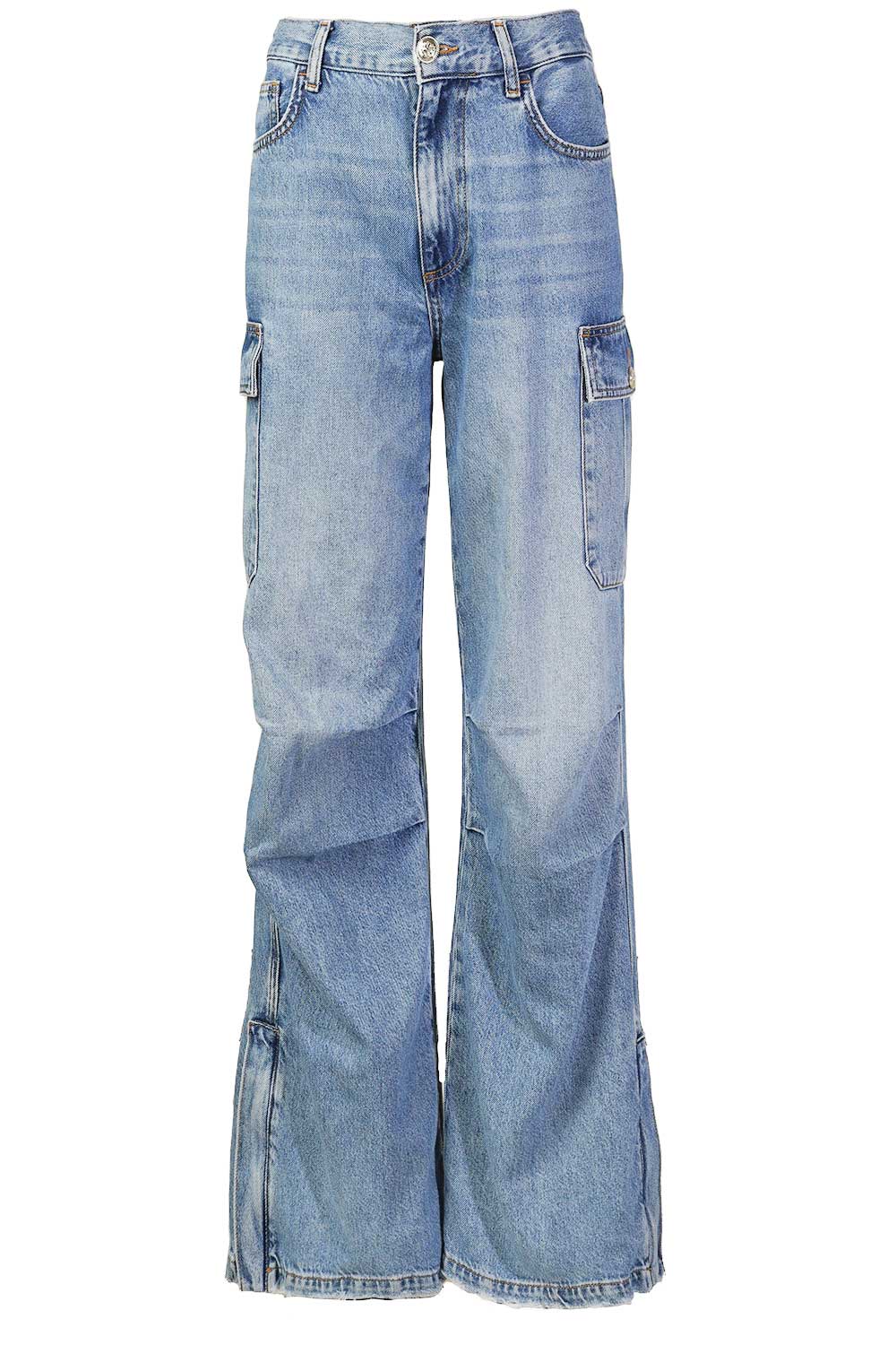 Liu Jo Straight leg cargo jeans Mo blauw