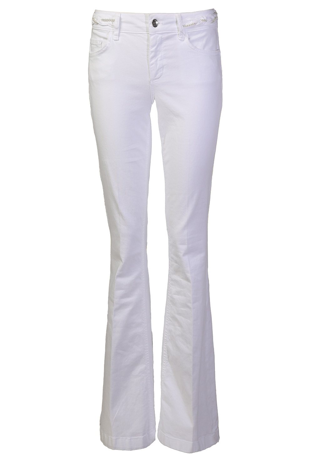 Liu Jo White Flared jeans in effen design met kralen