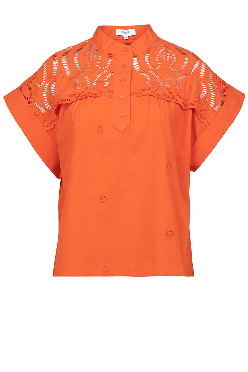 Suncoo Broderie blouse Lina oranje