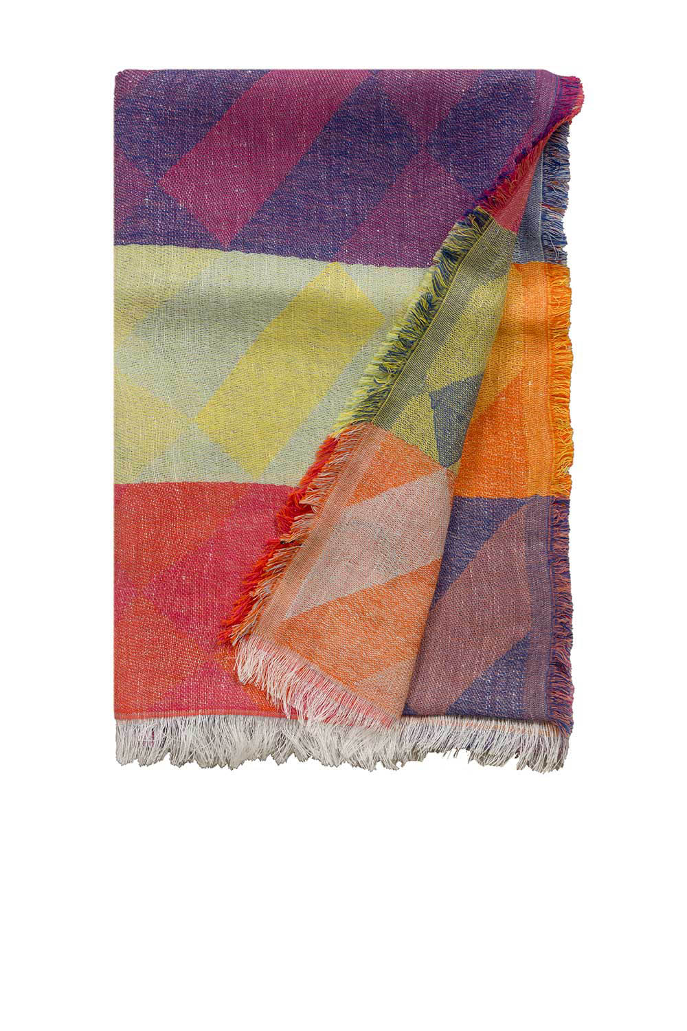 Moment Amsterdam Linnen mix sjaal met print Lilly multi