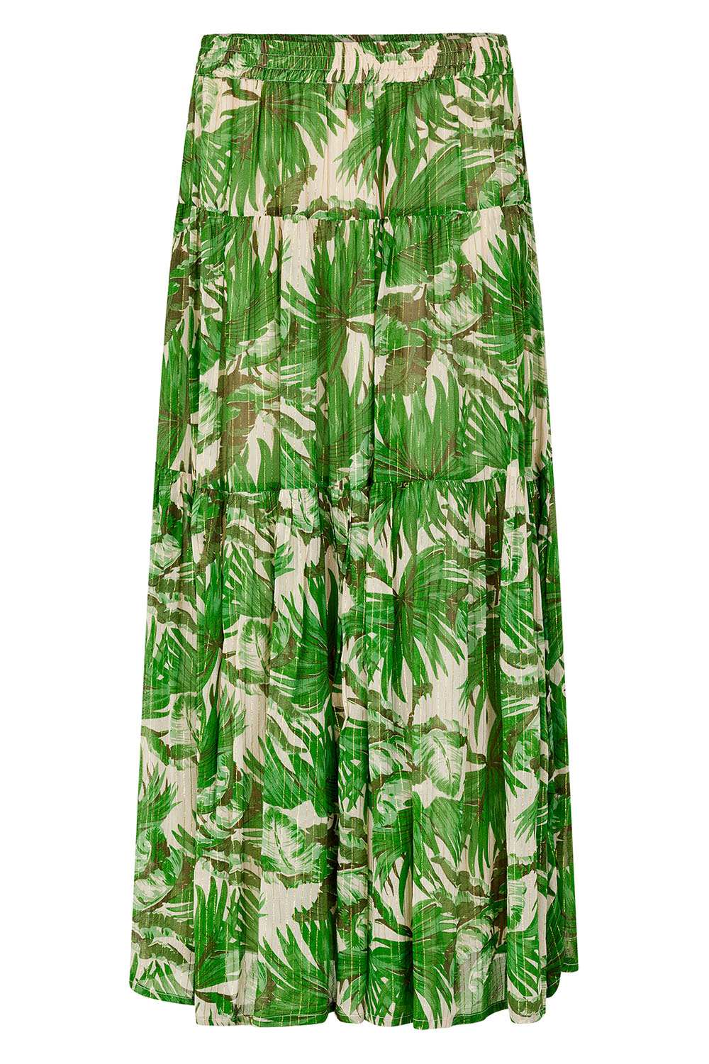 Lollys Laundry Groene Maxi Rok met Ruchedetails Multicolor Dames