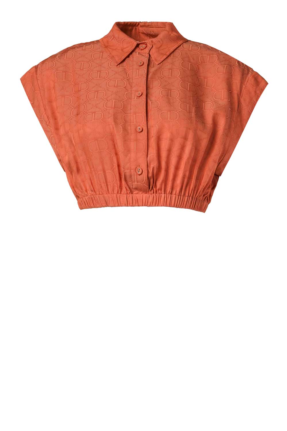 Twinset Jacquard cropped top Nora camel