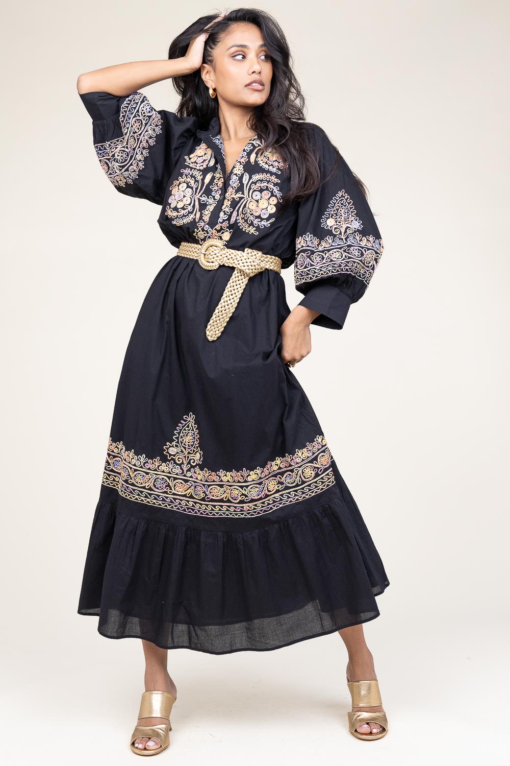 knee length dresses for ladies Jurk Antik Batik strapless Cherie main image 1