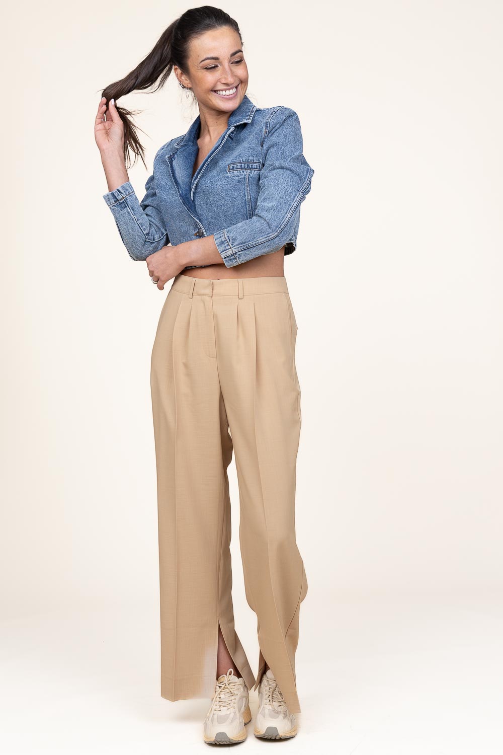 Look Pleated trousers with slit Rupert