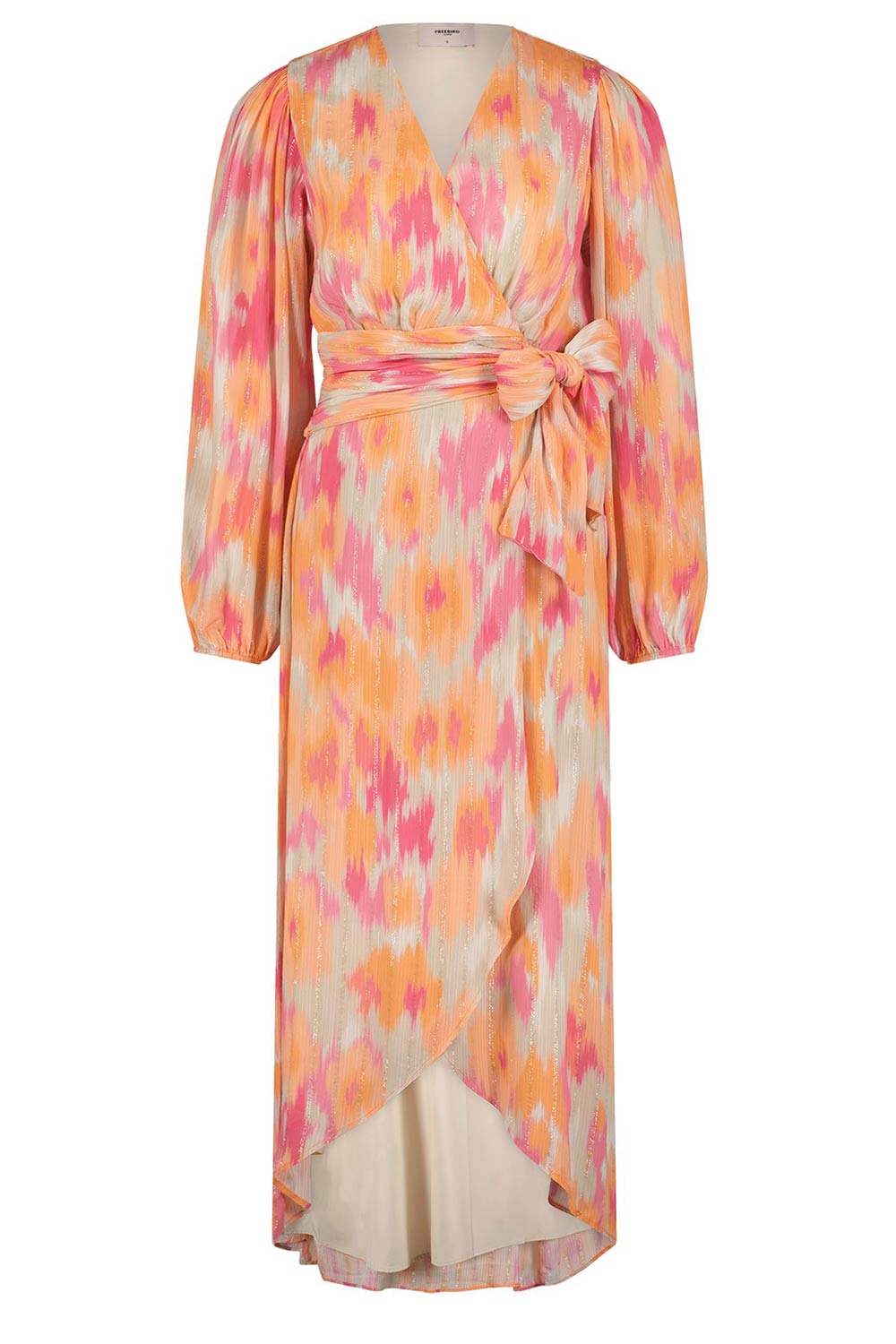 Freebird Maxi-jurk met print Blossom oranje