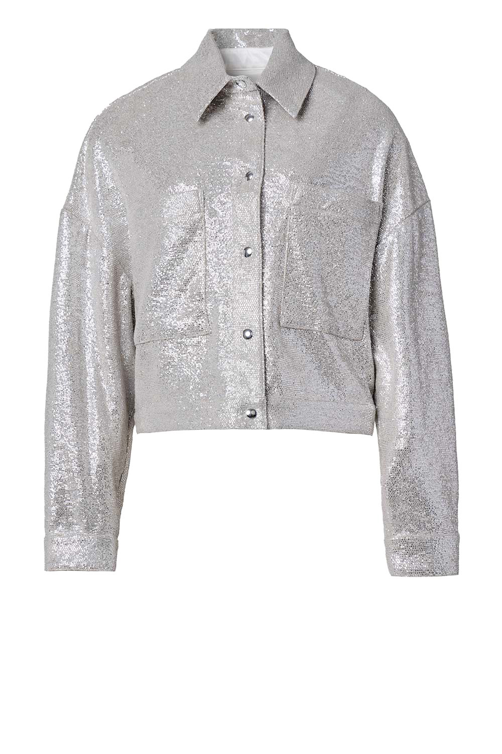 IRO Oversized metallic jasje Suzel zilver