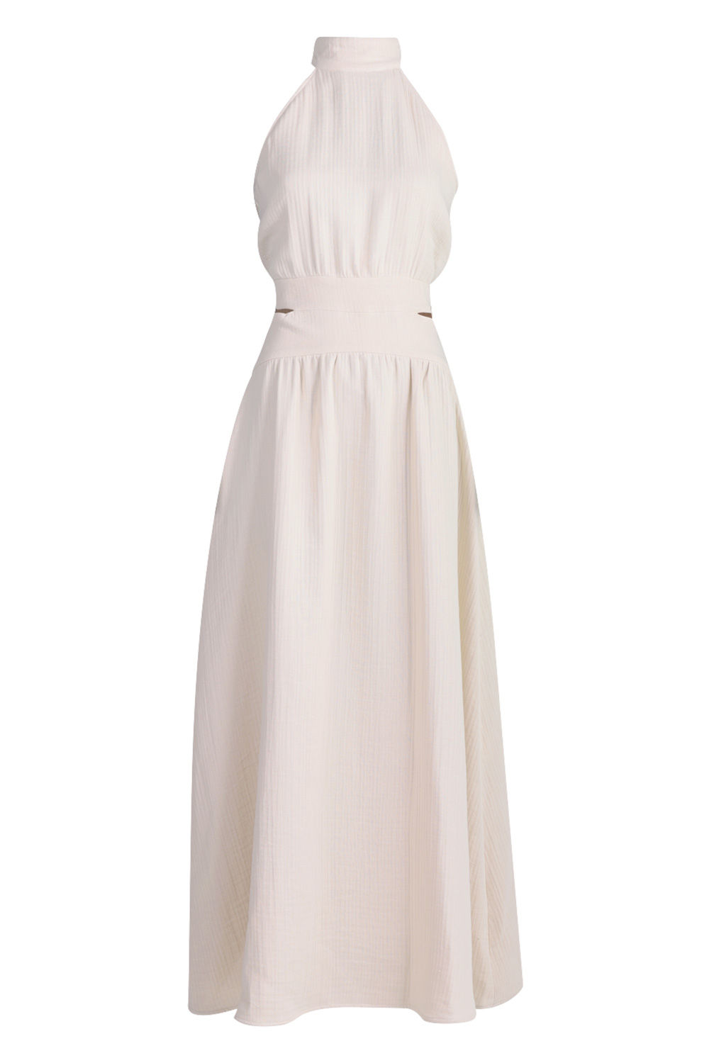 March23 Halter mousseline jurk Cadiz naturel