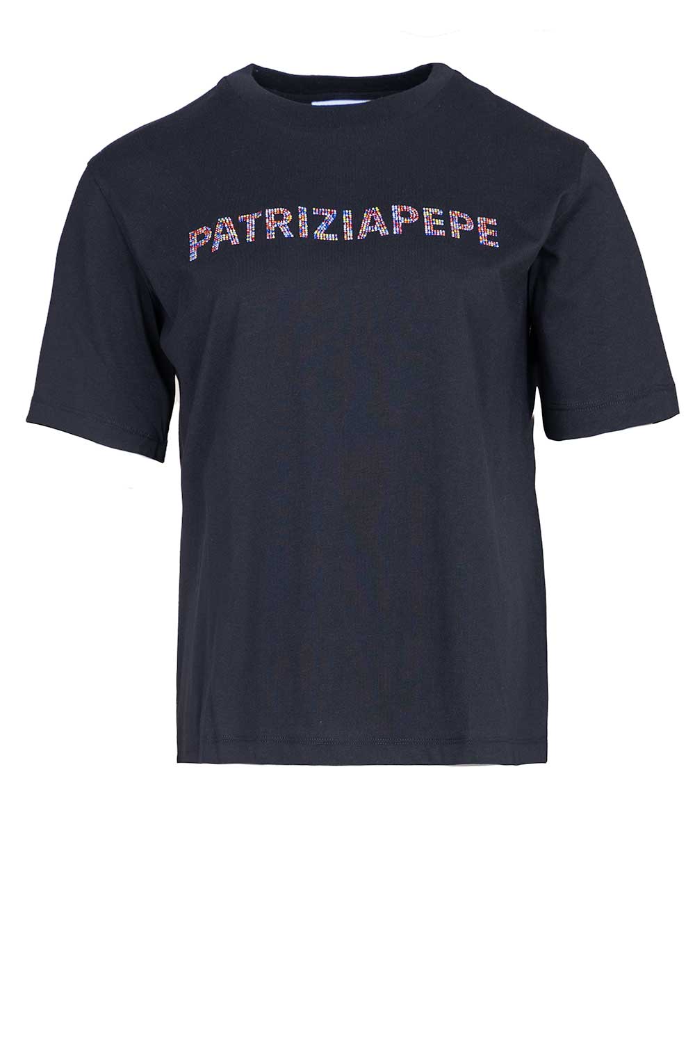 PATRIZIA PEPE T-shirt met logo Lucia zwart