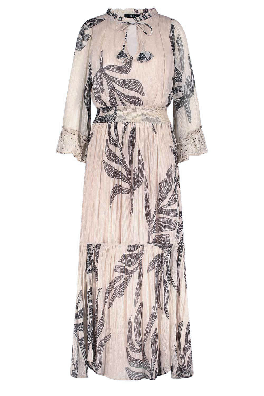 Ibana Elegante Taupe Maxi Jurk Beige Dames