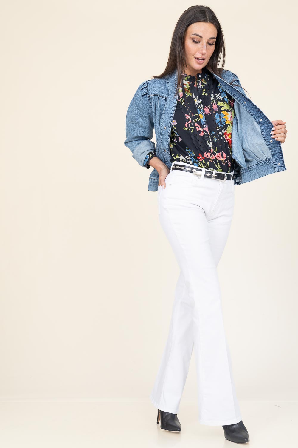 Look Blouse with print and embroidery Lisa