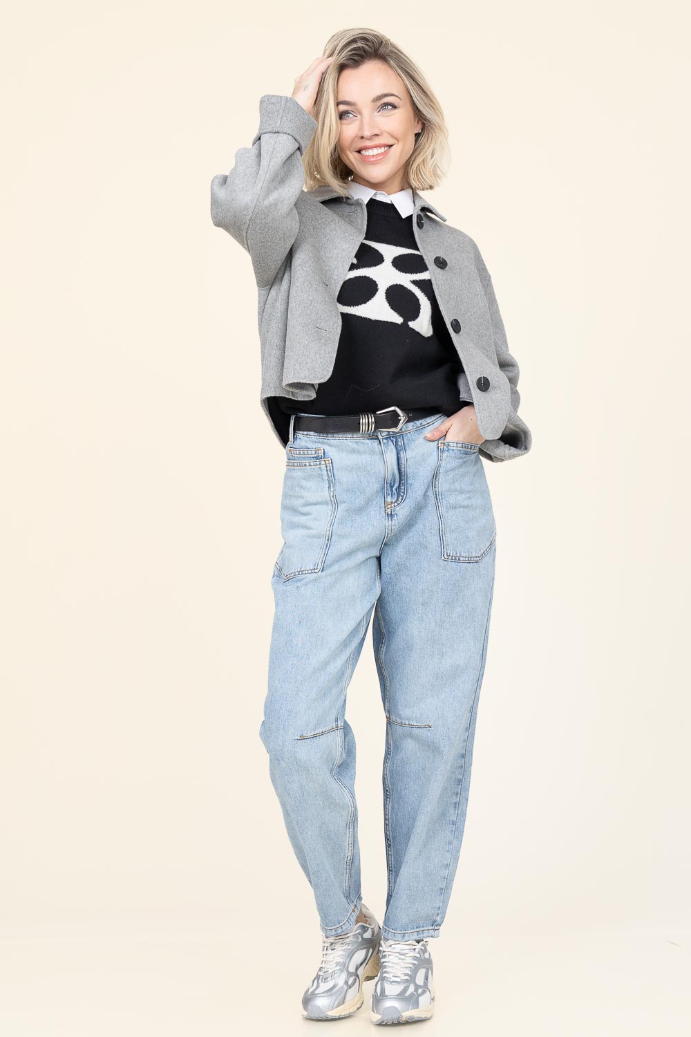 Look Wool blend cropped jacket Nicolina