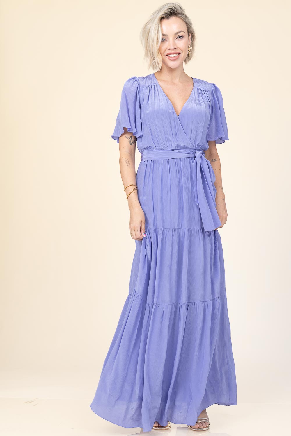 bash purple dress Maxi dress with bow belt Natalia | purple... | ba&sh