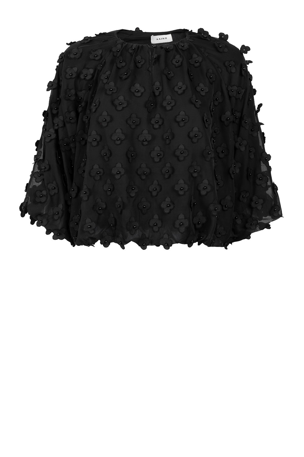 Aaiko Top met bloemdetails Delany zwart
