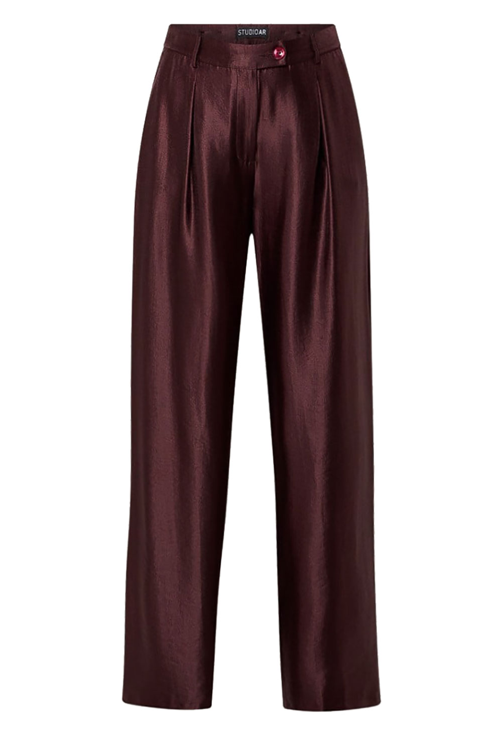 STUDIO AR Eco viscose wide leg pantalon Annis bordeaux