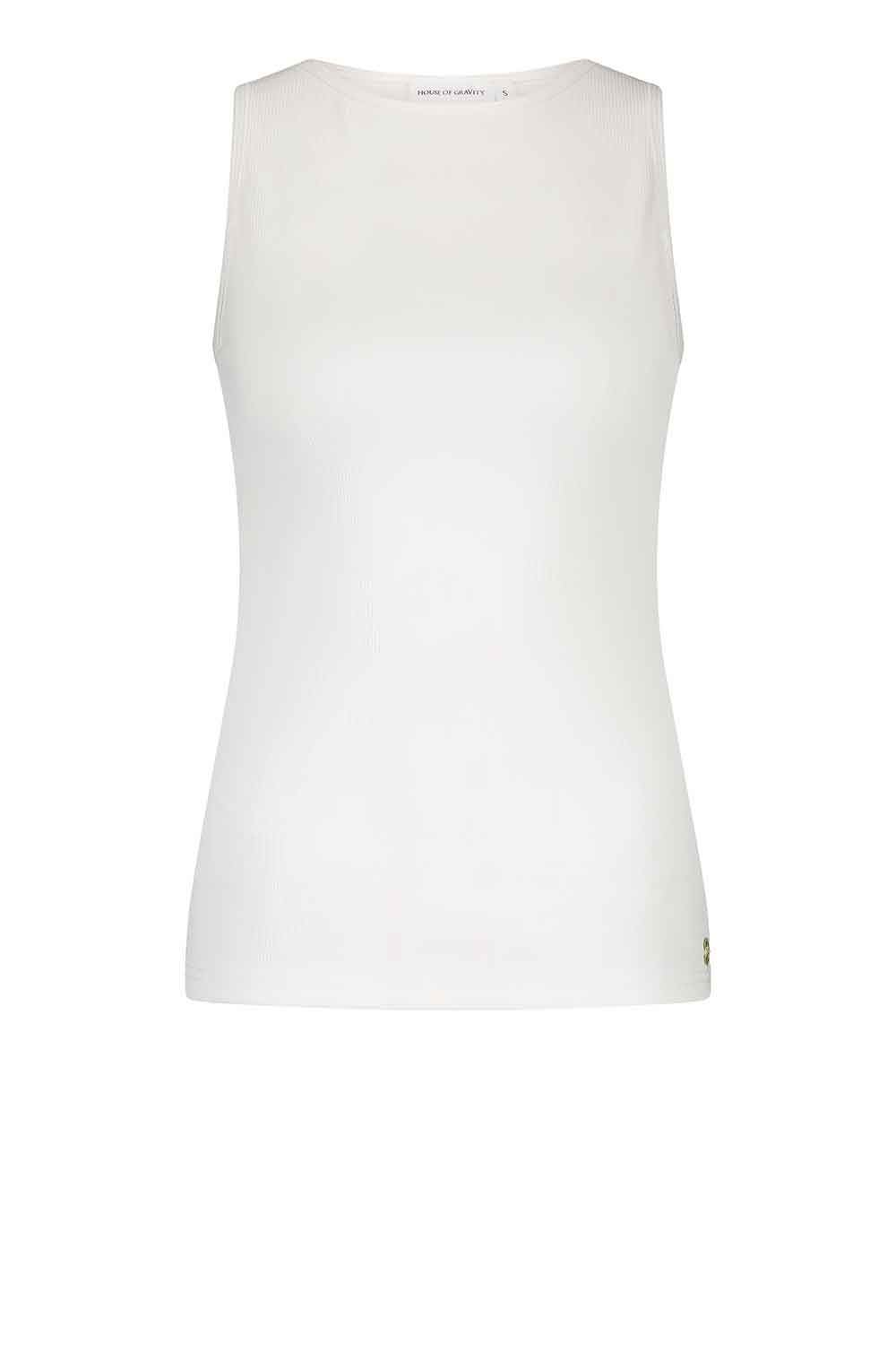 House of Gravity Baby rib tanktop Topaz wit