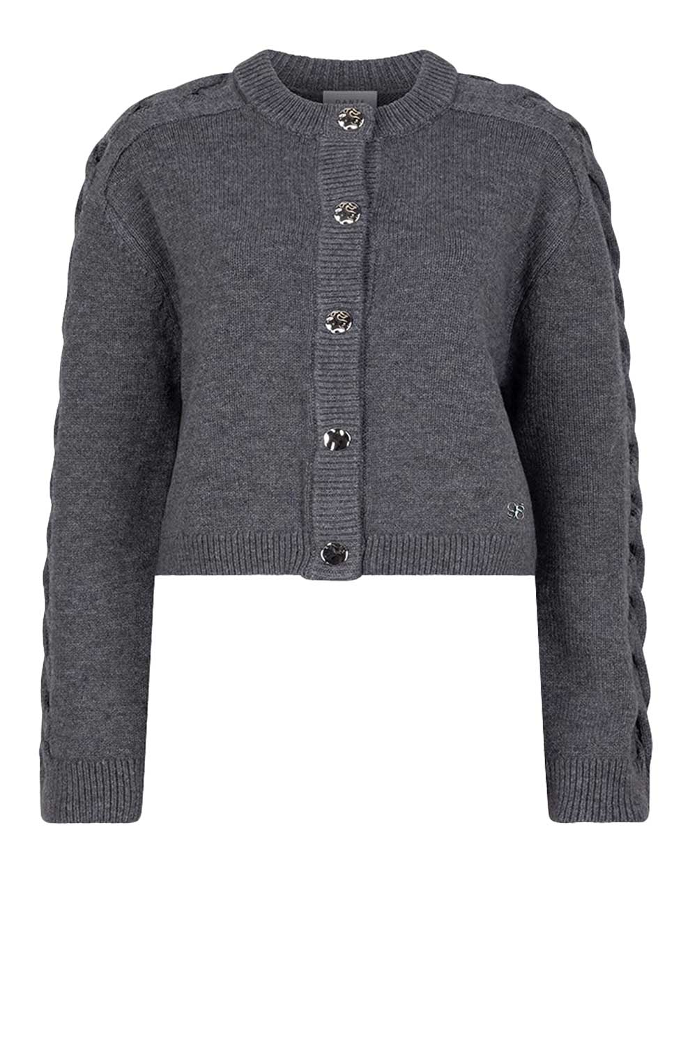 Dante6 Zacht wolmix gevlochten vest Haby grijs