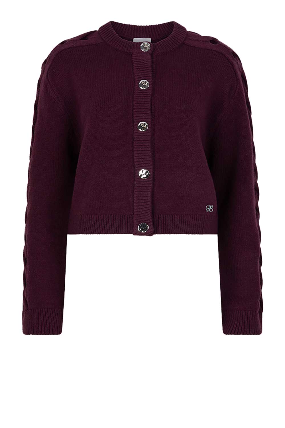 Dante6 Zacht wolmix gevlochten vest Haby bordeaux