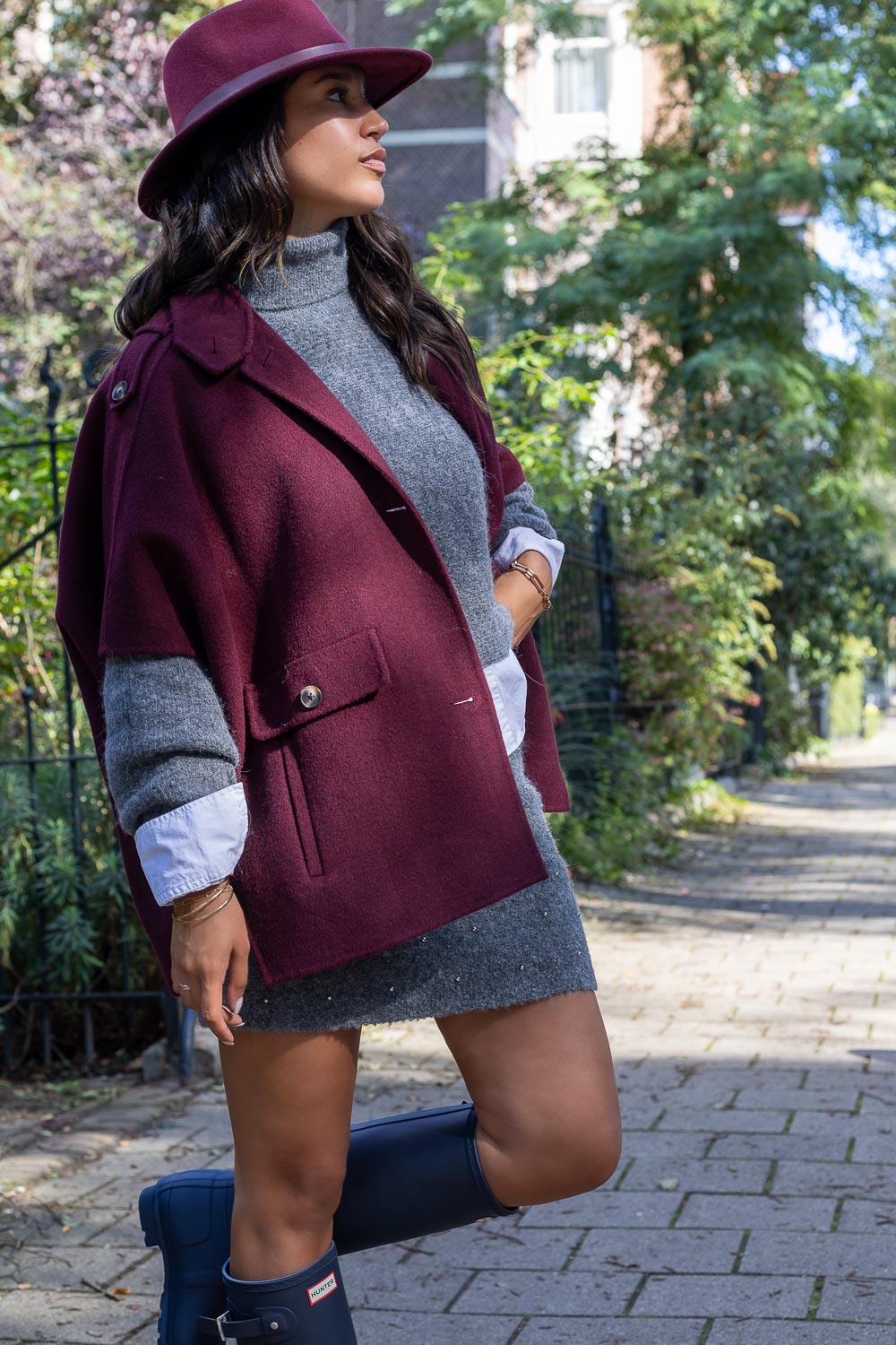 Wollen cape jacket Franky | bordeaux | Alter Ego | Little Soho