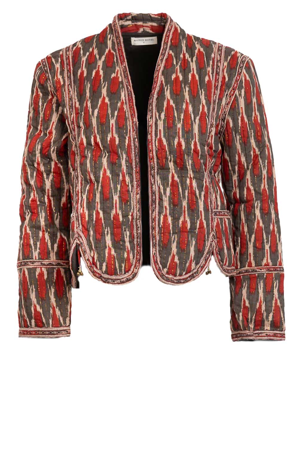 Maison Hotel Padded jasje met print Devendra bruin