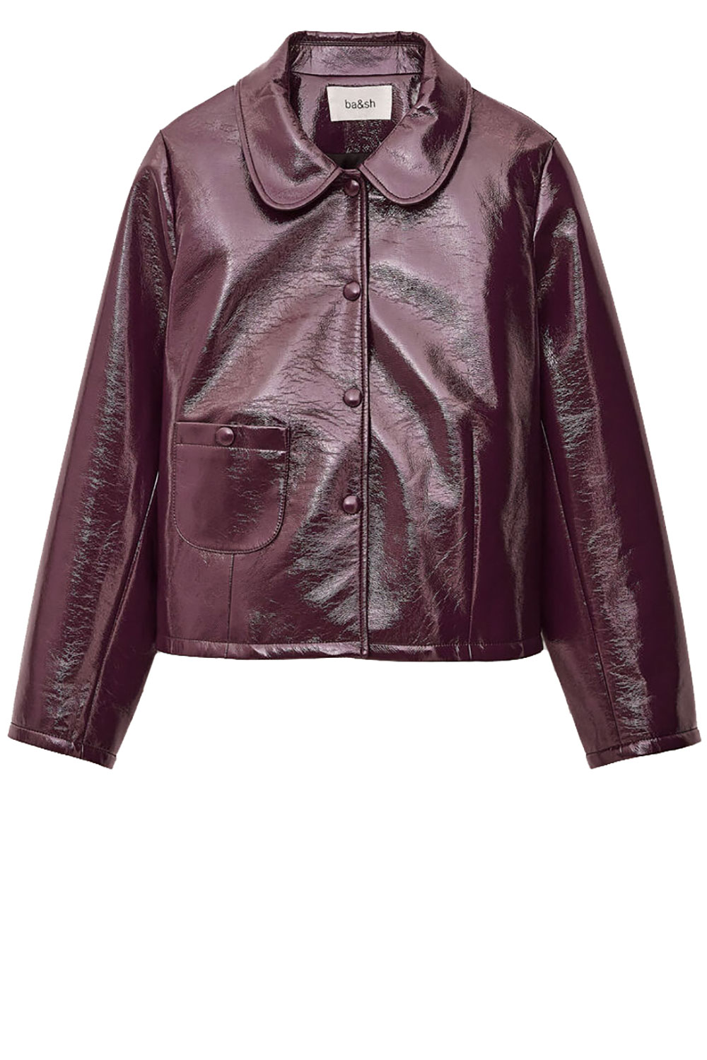 BA&SH Lakleren jas Meelos bordeaux
