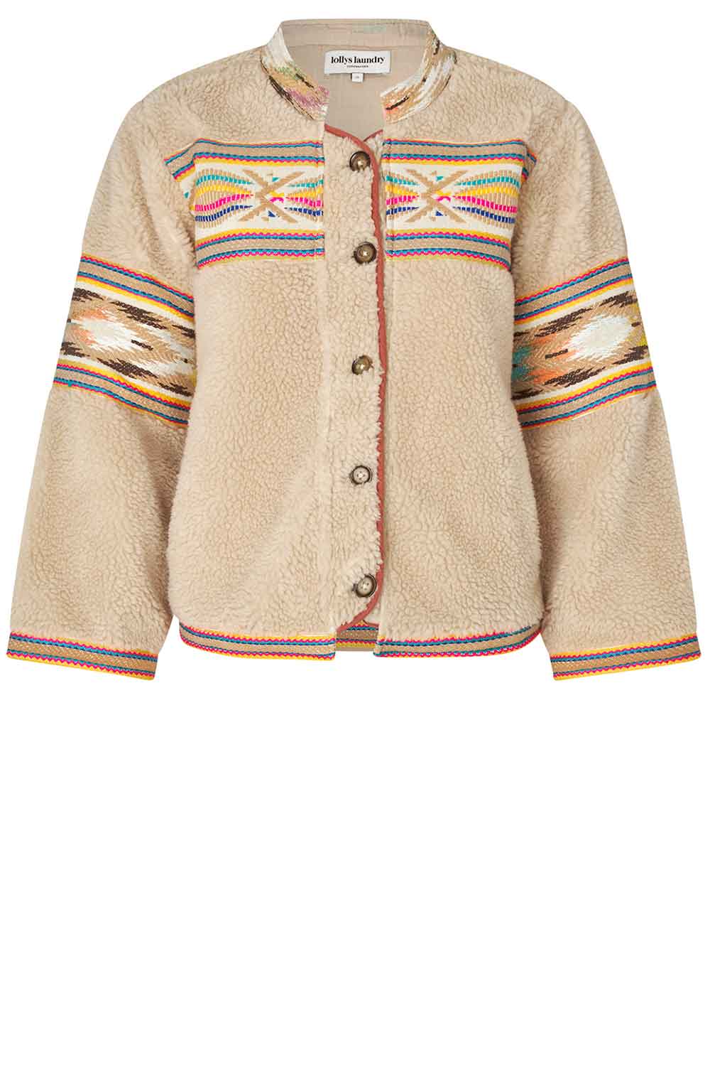 Lollys Laundry Teddy jasje met borduursels Siri beige