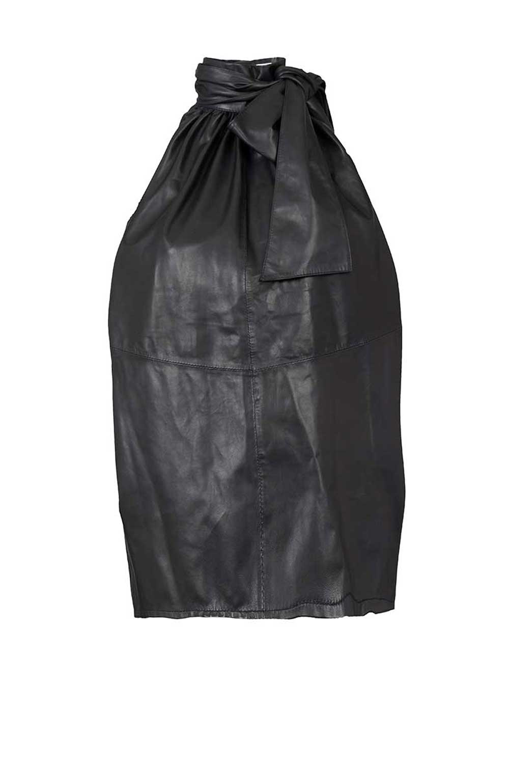 Est'Seven Lamsleren halter top Patrone zwart